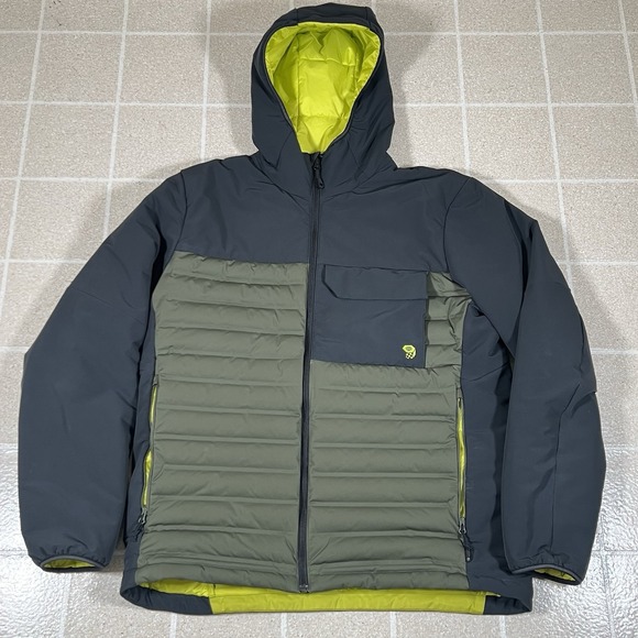 Mountain Hardwear Other - Mountain Hardwear Stretchdown Hybrid Jacket Mens XL Gray Hooded Insulated